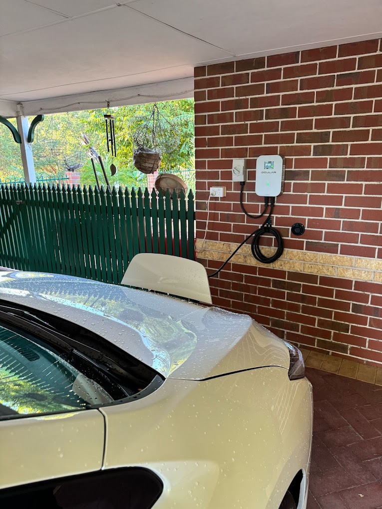 Ocular charger under a carport
