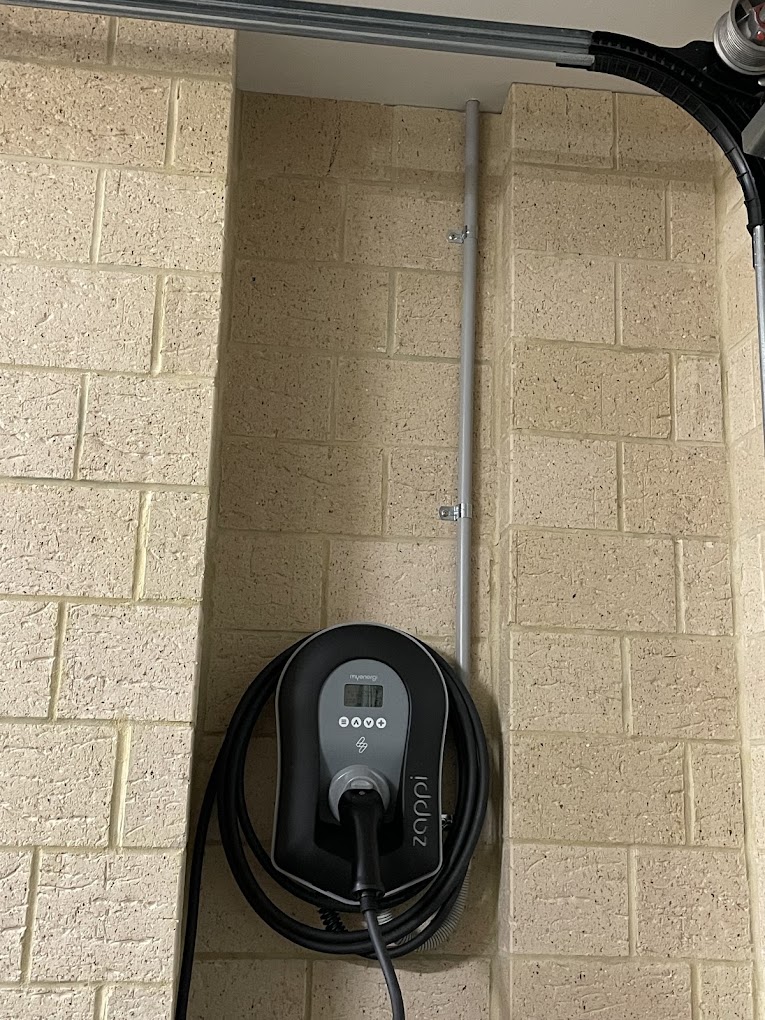 Zappi with tidy conduit run