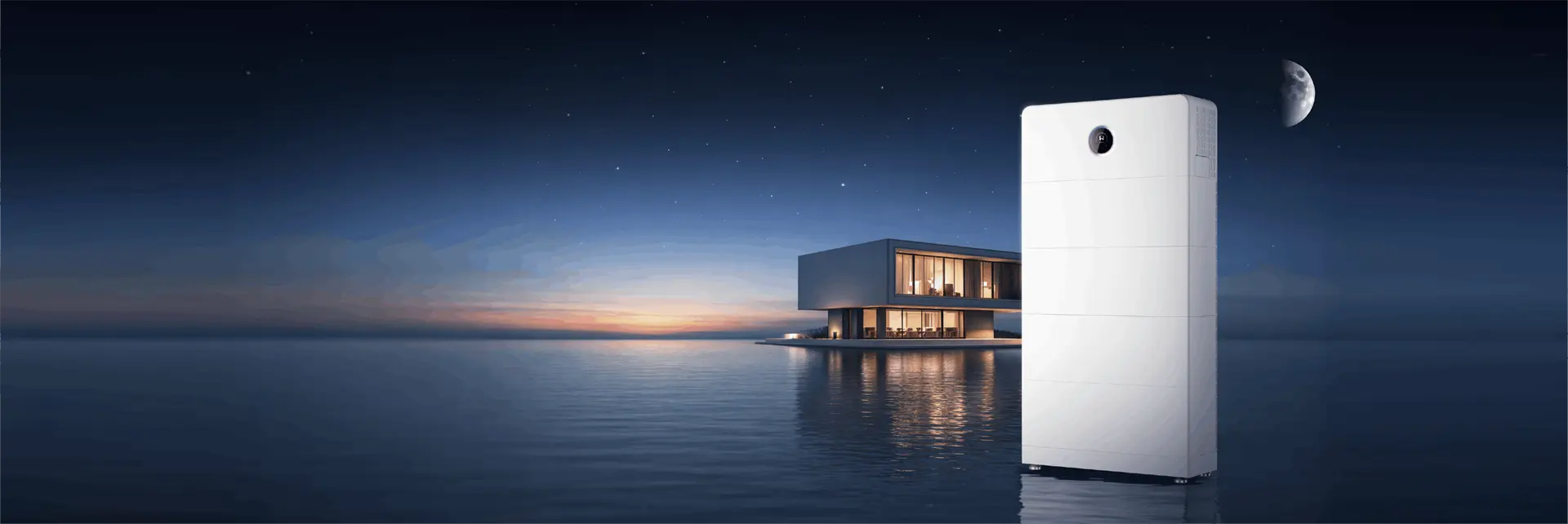 GoodWe ESA powering a home at night