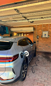 Garage install with EV plugged in