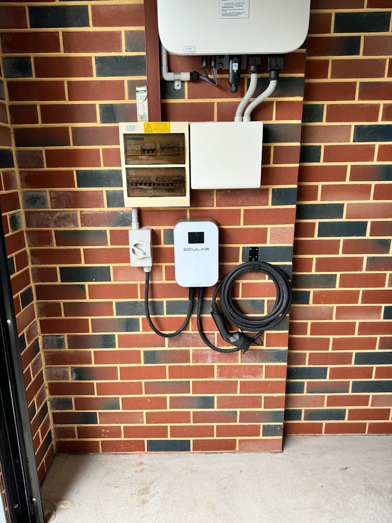 Ocular charger with solar inverter