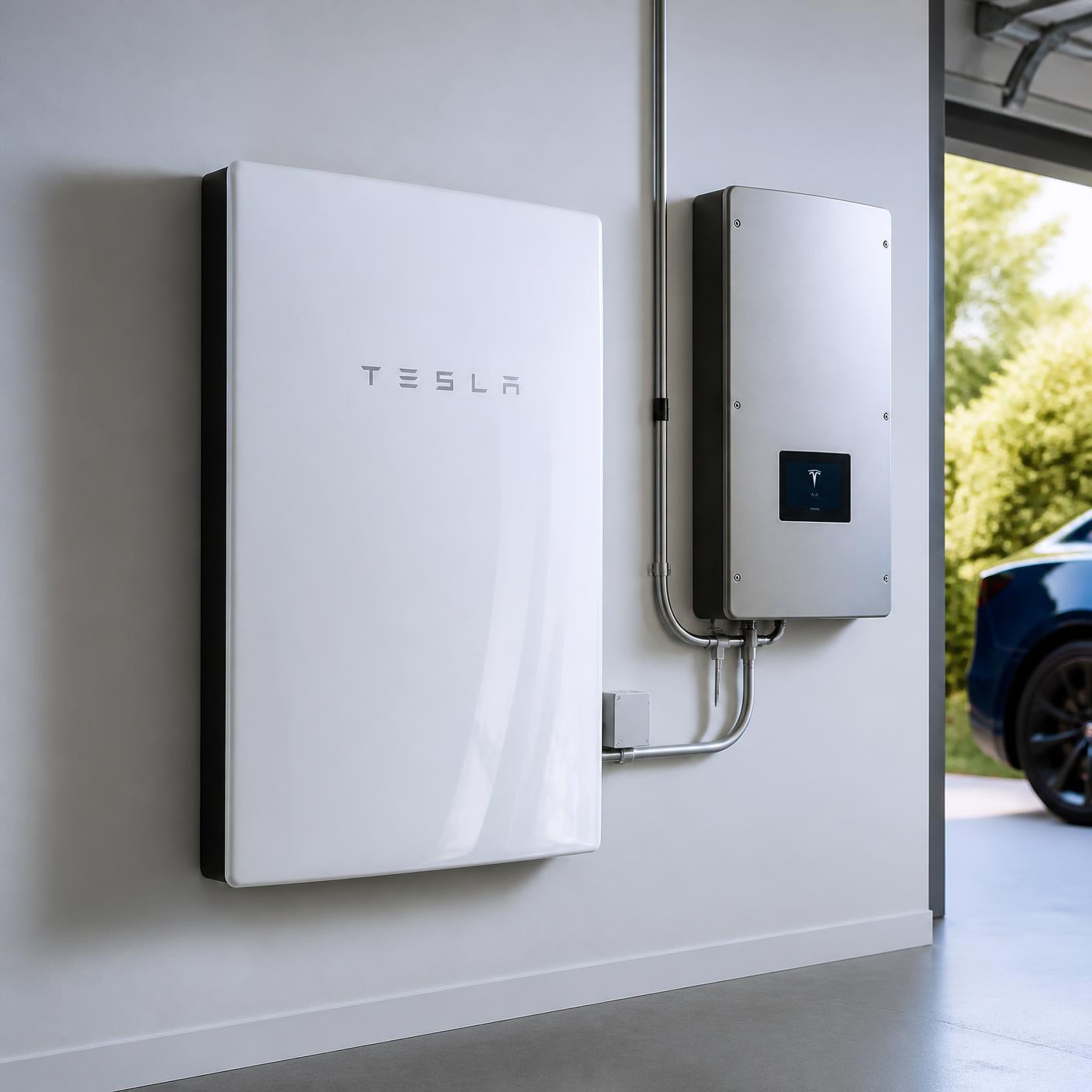 Home battery and inverter installed in a Perth garage