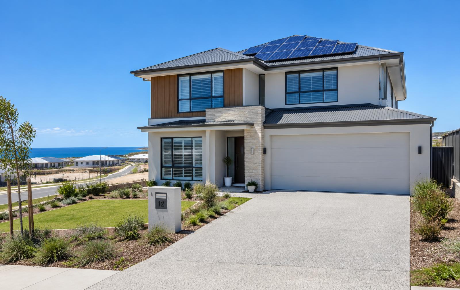 A new Eglinton home with rooftop solar and the garage space that makes a wall charger straightforward.