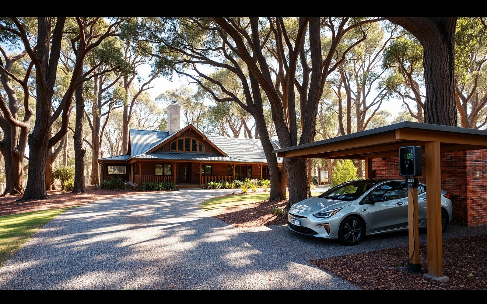 A Kalamunda hills home with the charger placed where the car parks, cable sized for the run.